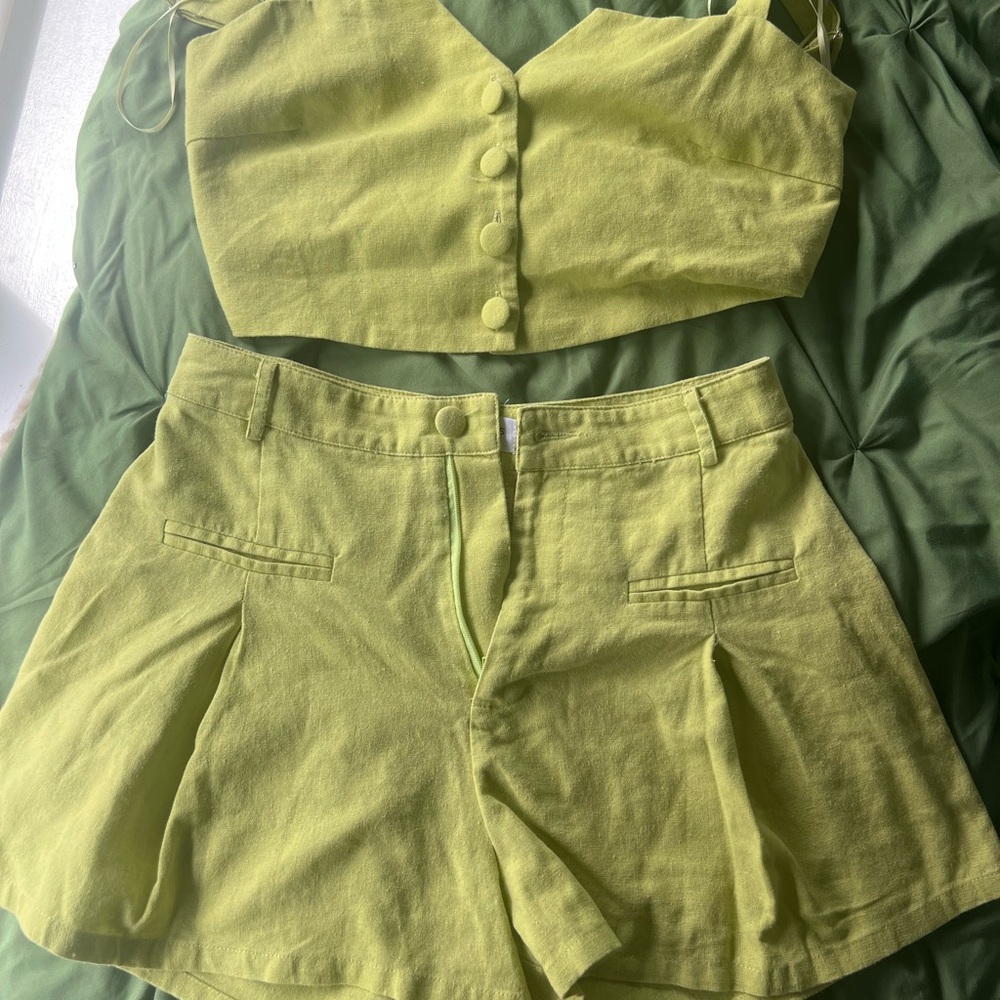 Lime Green Women's Summer Spring Set Outfit